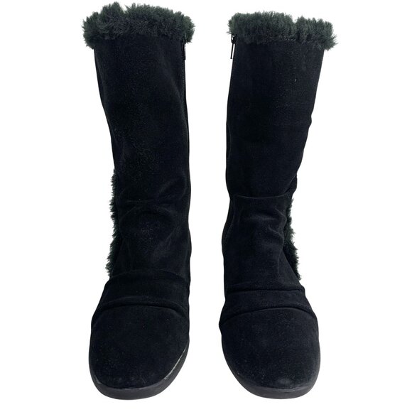 Giani Bernini Womens Sicilia Cold Weather Boots Black Suede Faux Fur Lining SZ 9 - Picture 1 of 6
